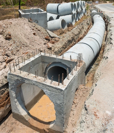 Winter drainage conditions around a Santa Monica property