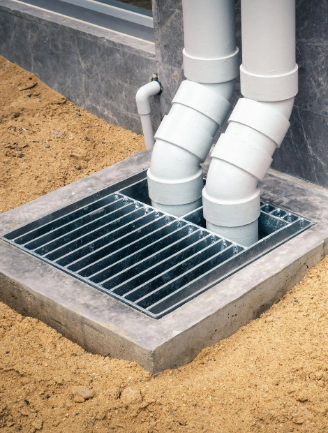 Drainage professional evaluating water flow at a Los Angeles property