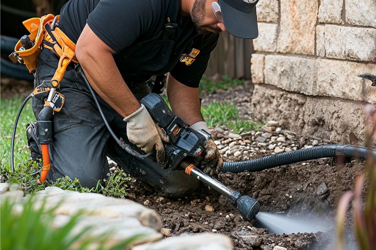 Hydro-jetting drain cleaning service at a Los Angeles property