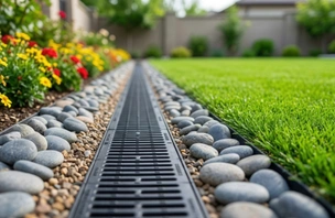 Standing water caused by poor yard grading in Los Angeles