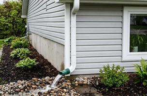 Roof and hardscape runoff entering a residential yard